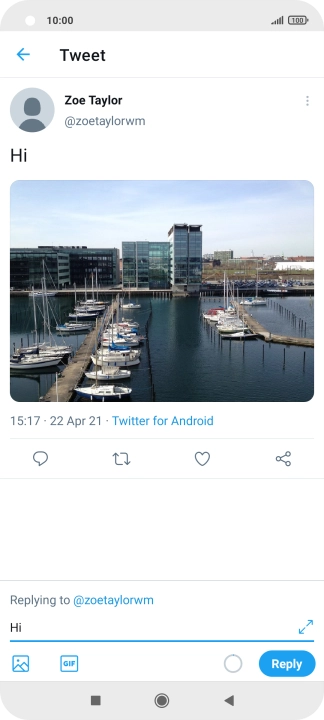 Write your reply and press Reply.