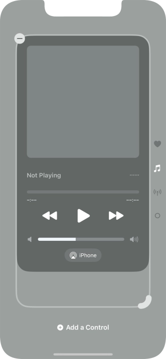 Press the remove icon on the required Control Centre page to remove it from Control Centre.