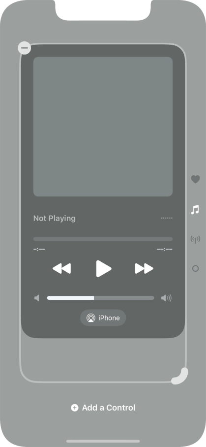 Press the remove icon on the required Control Centre page to remove it from Control Centre.
