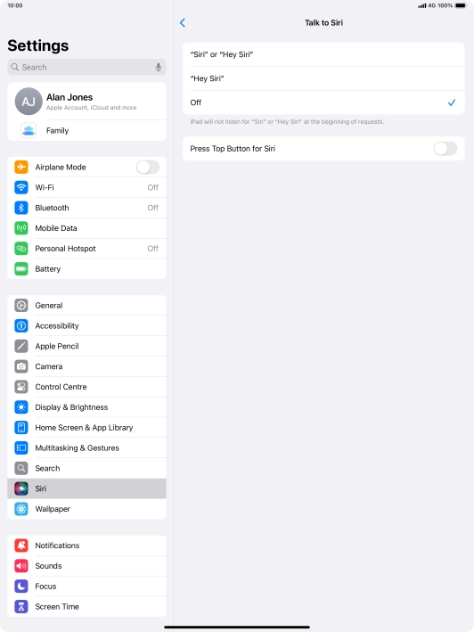 Press the indicator next to 