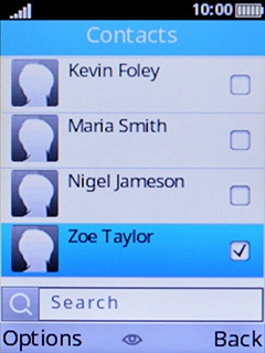 Press the Left selection key. Press the Left selection key.