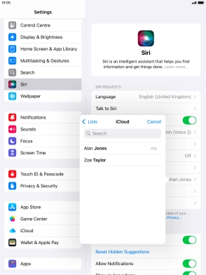 Press the required contact.