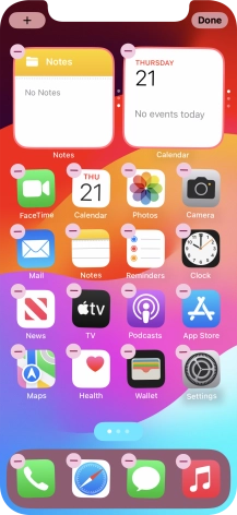 Press the home screen icon.