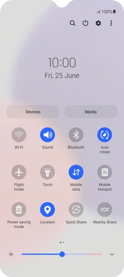 Press the settings icon.