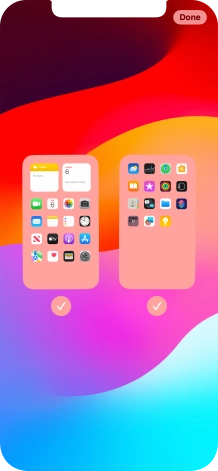 Press the fields below the required home screens to select or deselect them. Press the fields below the required home screens to select or deselect them.