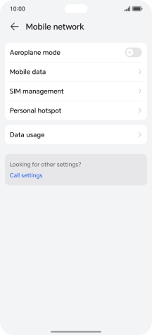 Press Mobile data. Press Mobile data.
