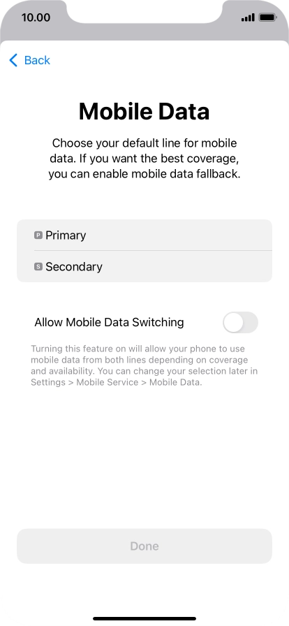 Press the required price plan.