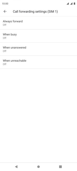 Press the required divert type.