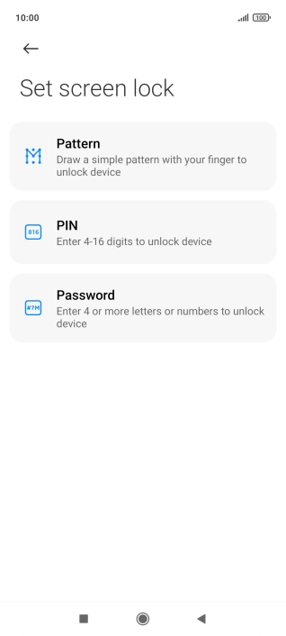 Press the required phone lock code.