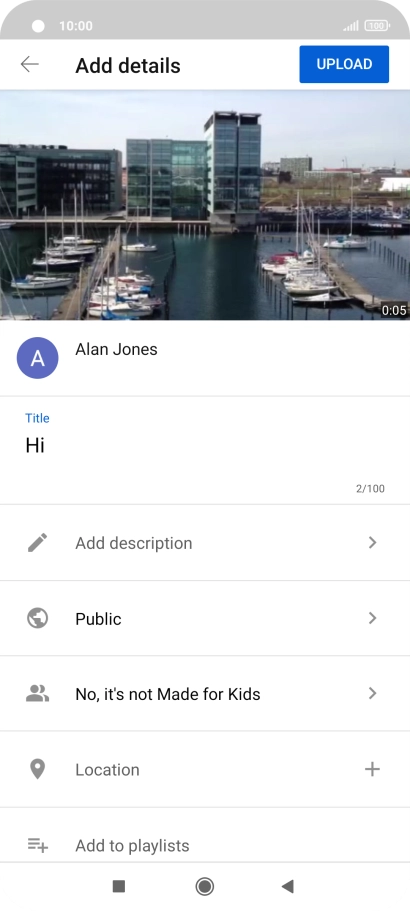 Key in the required text and press UPLOAD.