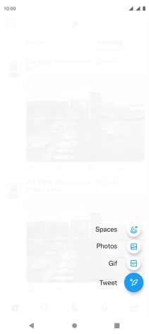 Press the new tweet icon. Press the new tweet icon.