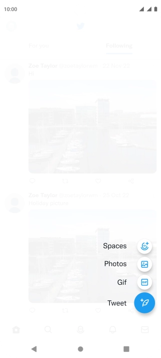 Press the new tweet icon. Press the new tweet icon.