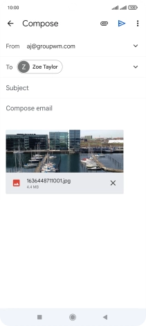 Press Subject and write the subject of your email message.