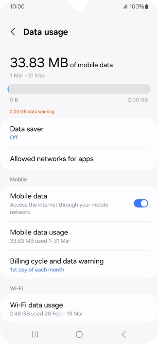The total data usage is displayed.