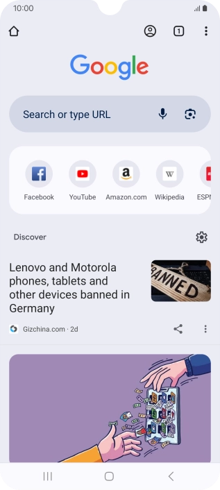 Press the menu icon.