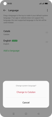 Press Change to ‹language›.