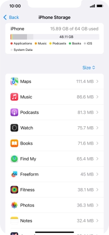 Press the required app.