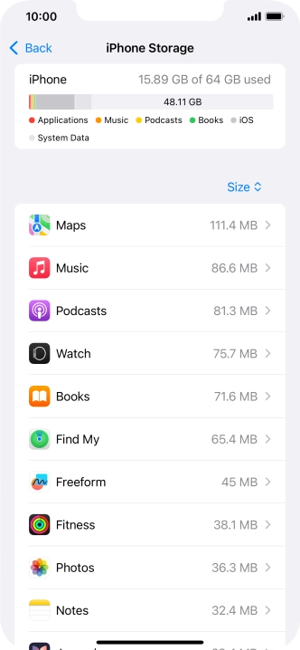 Press the required app.