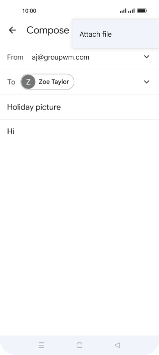 Press Attach file and go to the required folder.
