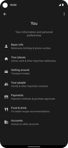 Press Basic info and follow the instructions on the screen to select phone owner settings.