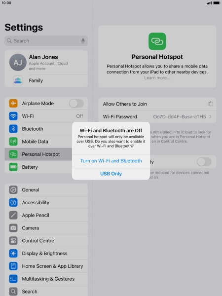 If Wi-Fi is turned off, press Turn on Wi-Fi and Bluetooth.