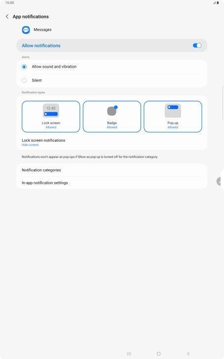 Press the indicator next to 
