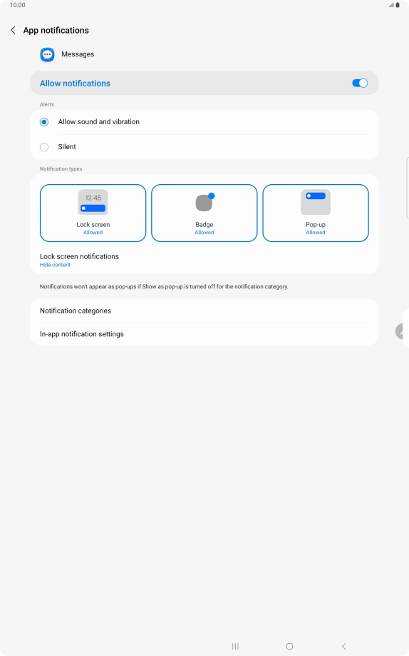 Press the indicator next to 