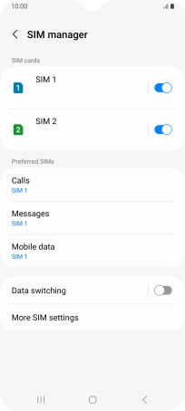 Press the required SIM.