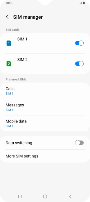 Press the required SIM.