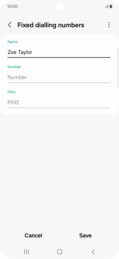 Press Number and key in the required phone number.