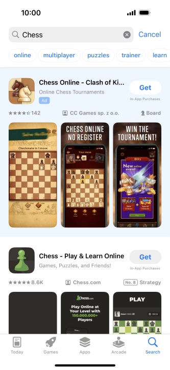 Press the required app.