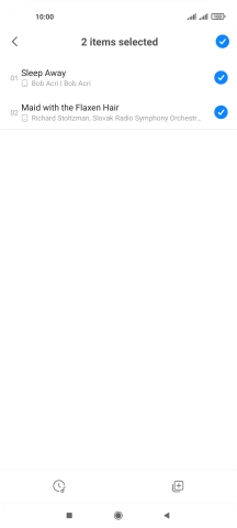 Press the required audio files  to select them.