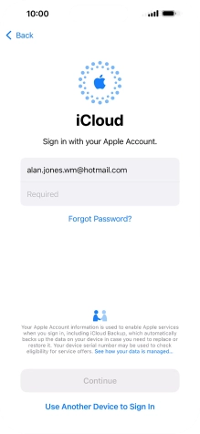 Press Required and key in the password for your Apple ID.