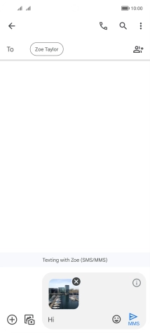 Press the send icon when you've finished your picture message. Press the send icon when you've finished your picture message.