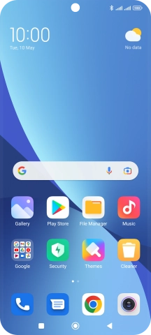 The Bluetooth icon shows that Bluetooth is turned on.