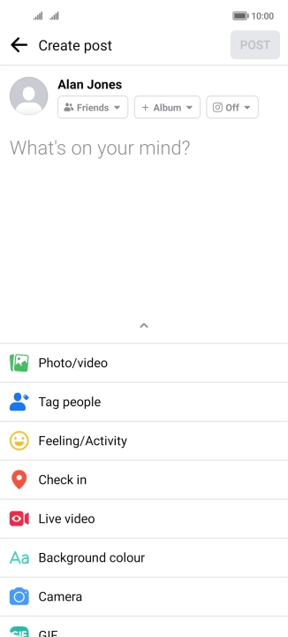 Press the text input field.