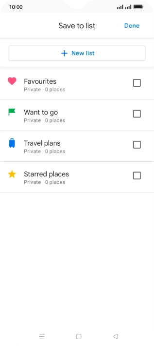Press the required setting.