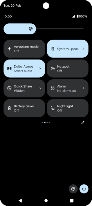 Press Aeroplane mode to turn the function on or off.