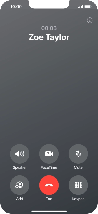 Press the end call icon to end the call and return to the home screen. Press the end call icon to end the call and return to the home screen.