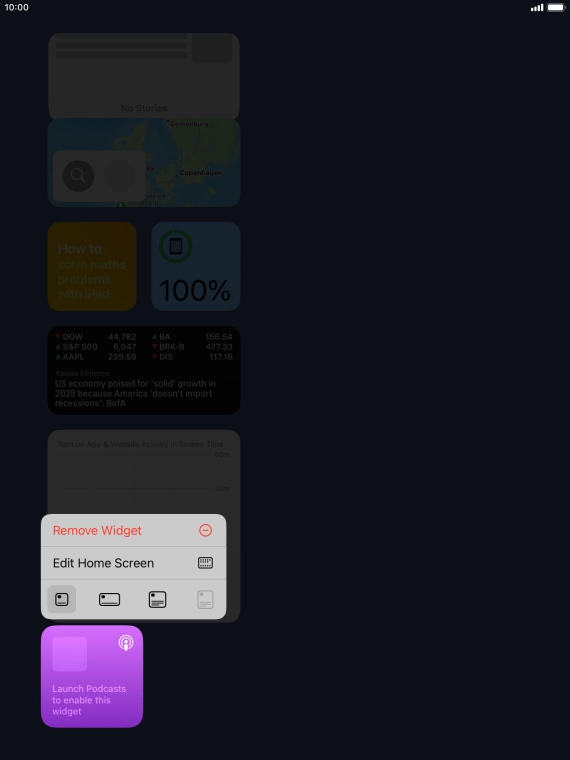 Press Remove Widget. Press Remove Widget.