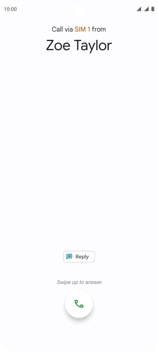 Press and drag the accept call icon upwards.