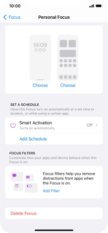 Press the required setting below 