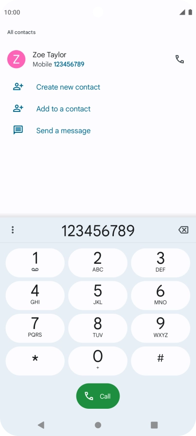 Key in the required number and press the call icon.