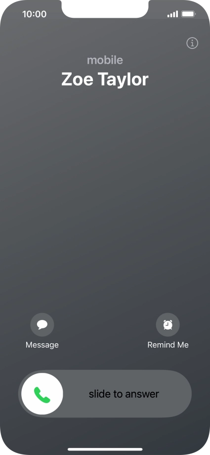 Press and drag the accept call icon right.
