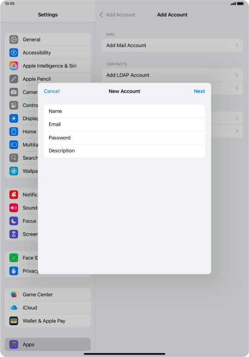 Press Description and key in the required name.