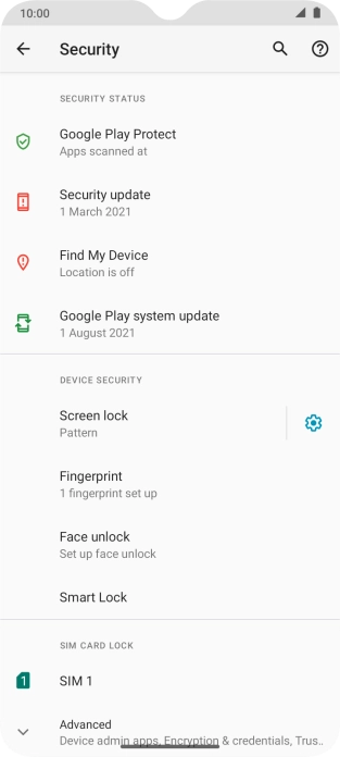Press Screen lock and key in the current phone lock code.