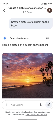 You can also ask Gemini to generate a picture based on your description.