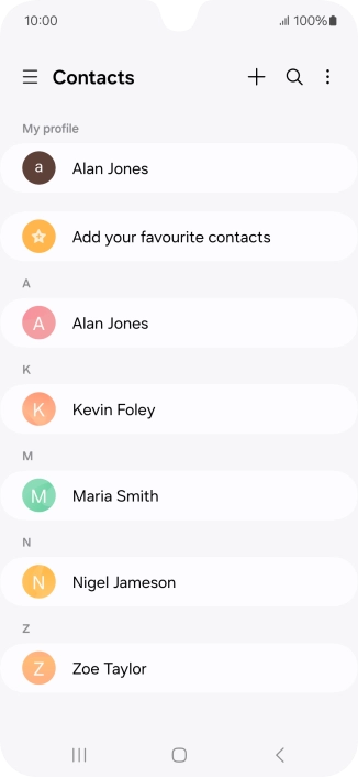Press the new contact icon. Press the new contact icon.