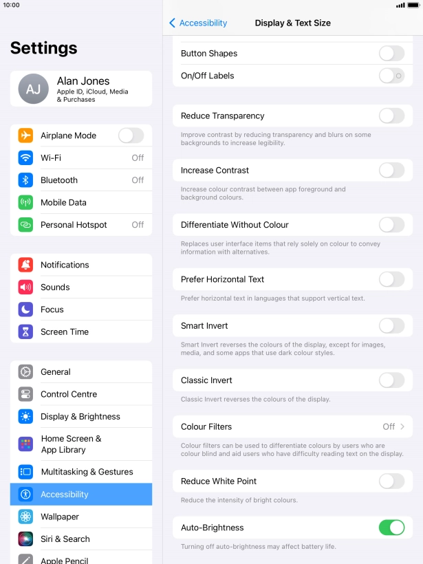 Press the indicator next to 