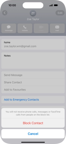 Press Block Contact.